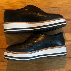 Bata real leather platform oxfords size 36